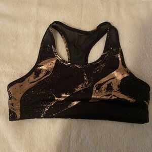 Old Navy Black and Gold Sports Bra